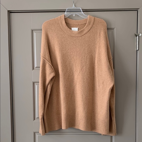 aerie Sweaters - AERIE TAN CREWNECK SWEATER OVERSIZED MEDIUM